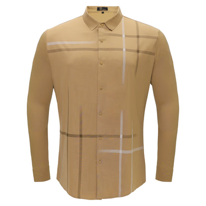 Checkmate Plaid Button-Up Shirt KHAKI - Dudes Boutique