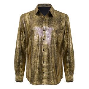 Bright Affluence Button-Up Shirt GOLD - Dudes Boutique