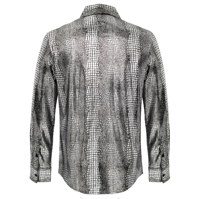 Bright Affluence Button-Up Shirt SILVER - Dudes Boutique