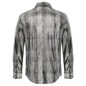 Bright Affluence Button-Up Shirt SILVER - Dudes Boutique