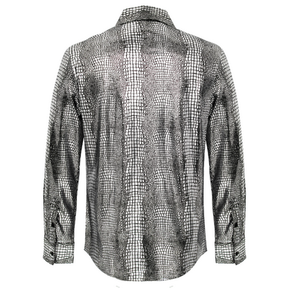 Bright Affluence Button-Up Shirt SILVER - Dudes Boutique