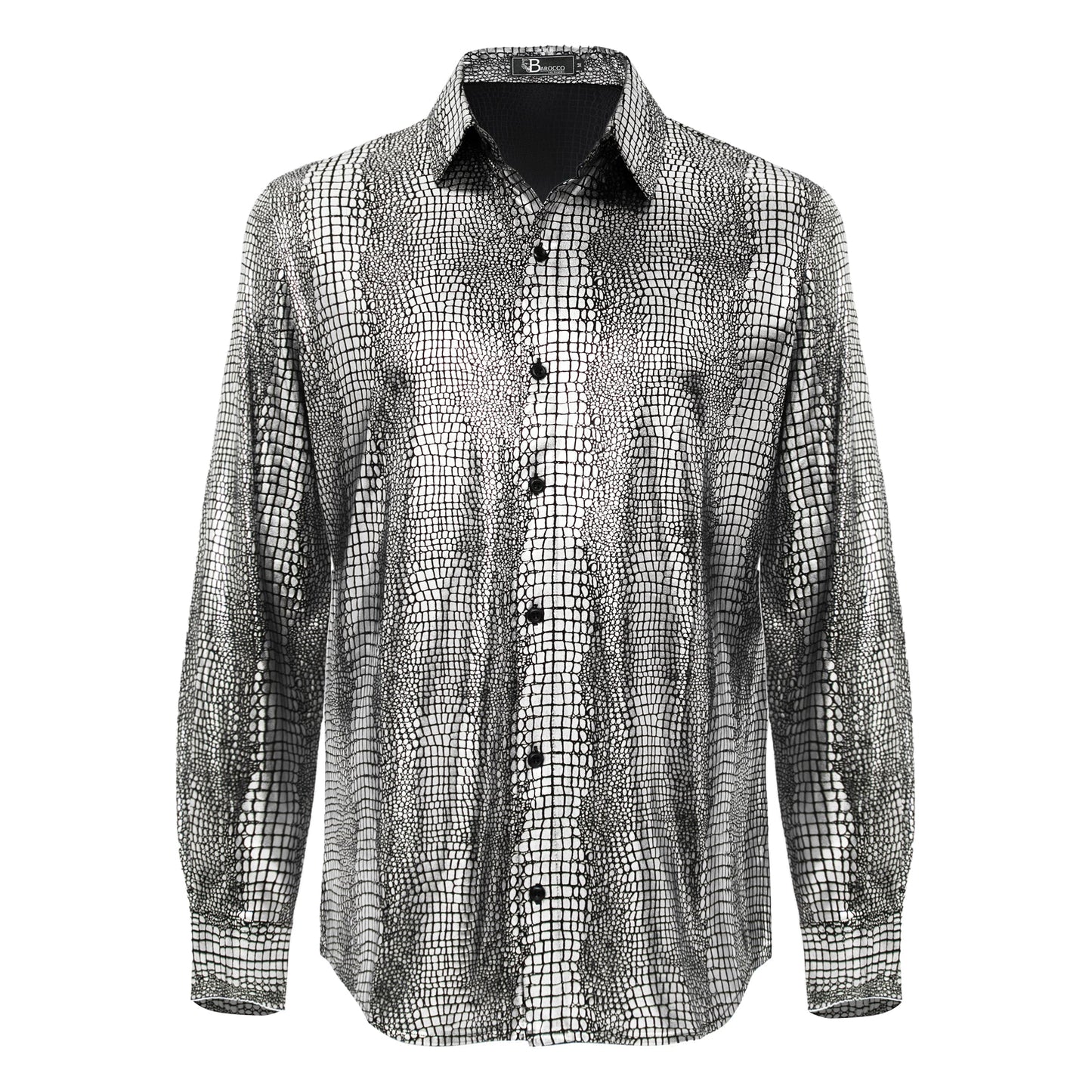 Bright Affluence Button-Up Shirt SILVER - Dudes Boutique