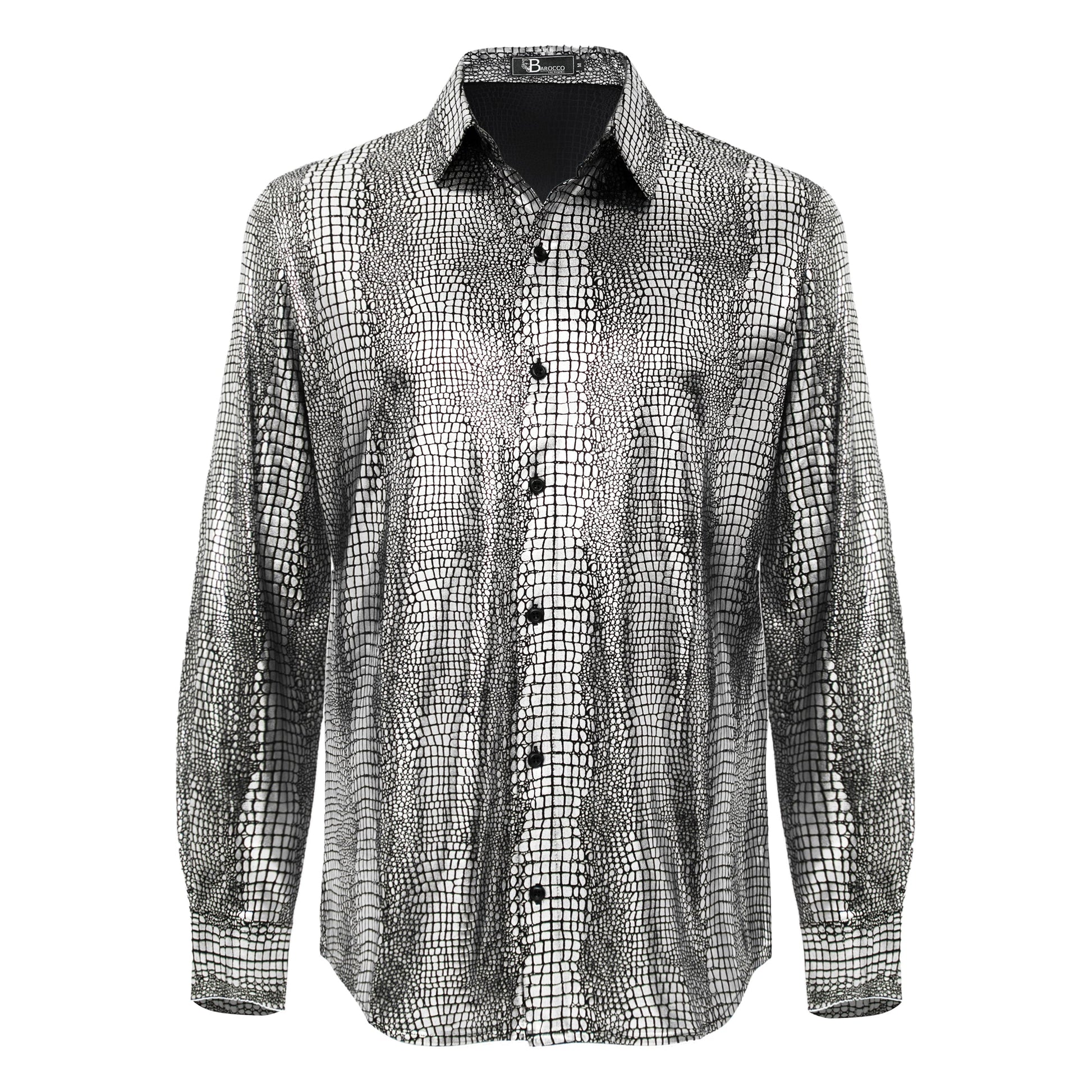 Bright Affluence Button-Up Shirt SILVER - Dudes Boutique