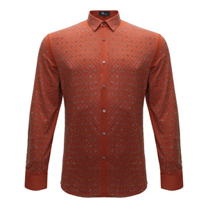 Sharp Armor Button-Up Shirt BRICK/GUN - Dudes Boutique