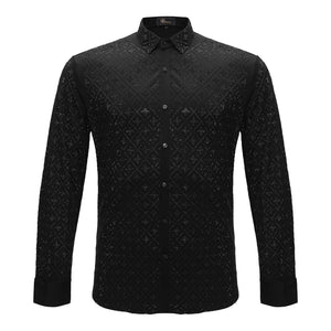 Sharp Armor Button-Up Shirt BLACK/BLACK - Dudes Boutique