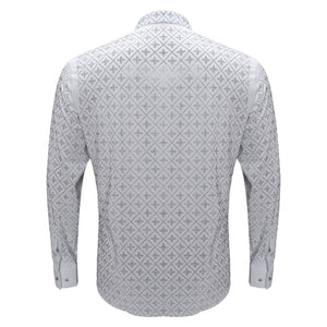 Sharp Armor Button-Up Shirt WHITE/SILVER - Dudes Boutique