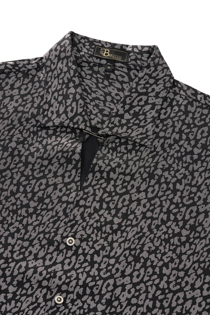 Tonal Leopard Shirt BLACK
