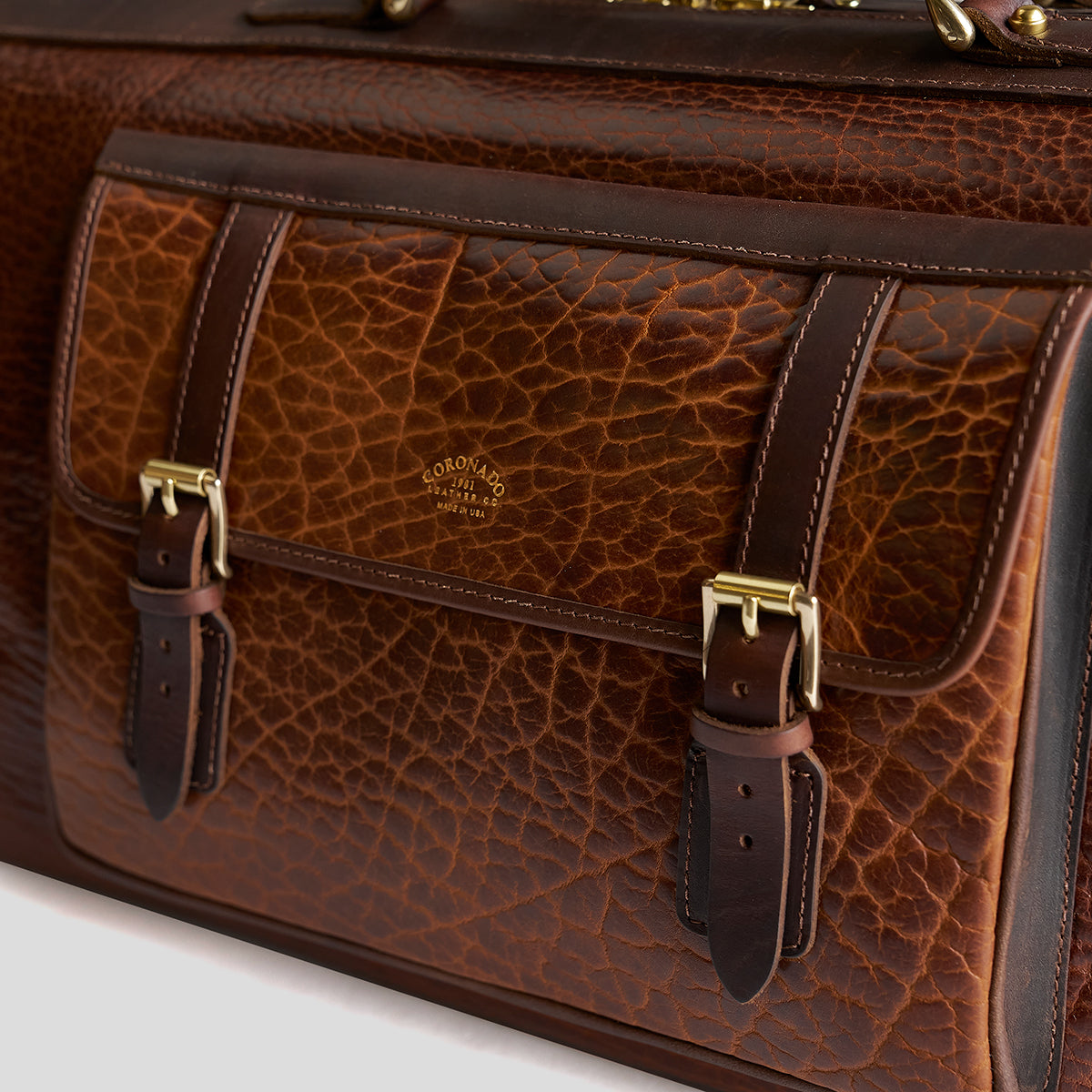 Coronado No.207 CEO Bison Leather Duffle Bag - Walnut - Dudes Boutique