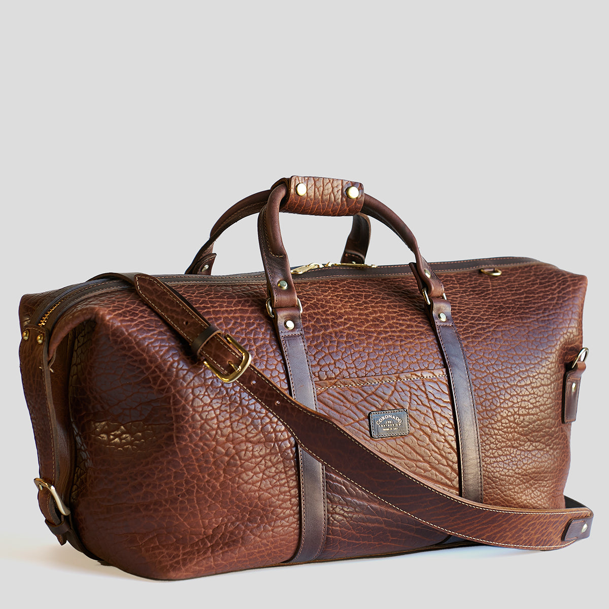 Coronado No.105 Bison Leather Duffle Bag - Walnut – Dudes Boutique
