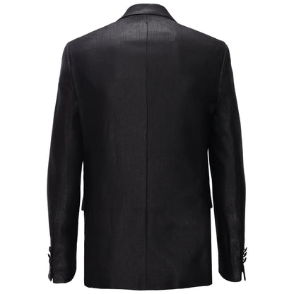 Men’s Elegant Black Textured Blazer BLACK