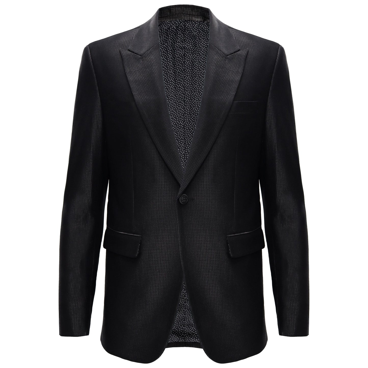Men’s Elegant Black Textured Blazer BLACK