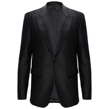 Men’s Elegant Black Textured Blazer BLACK