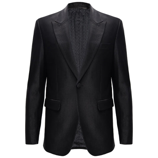 Men’s Elegant Black Textured Blazer BLACK