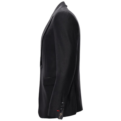 Men’s Elegant Black Textured Blazer BLACK