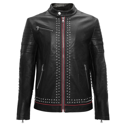 Urban Glimmer PU Leather Moto Jacket BLACK - Dudes Boutique