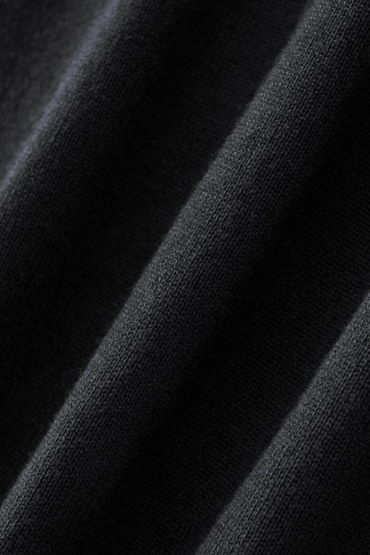 Halo Contrast Collar Knit LS BLACK