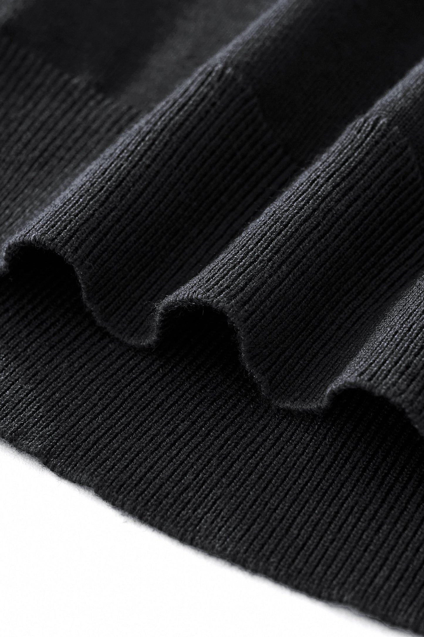 Halo Contrast Collar Knit LS BLACK