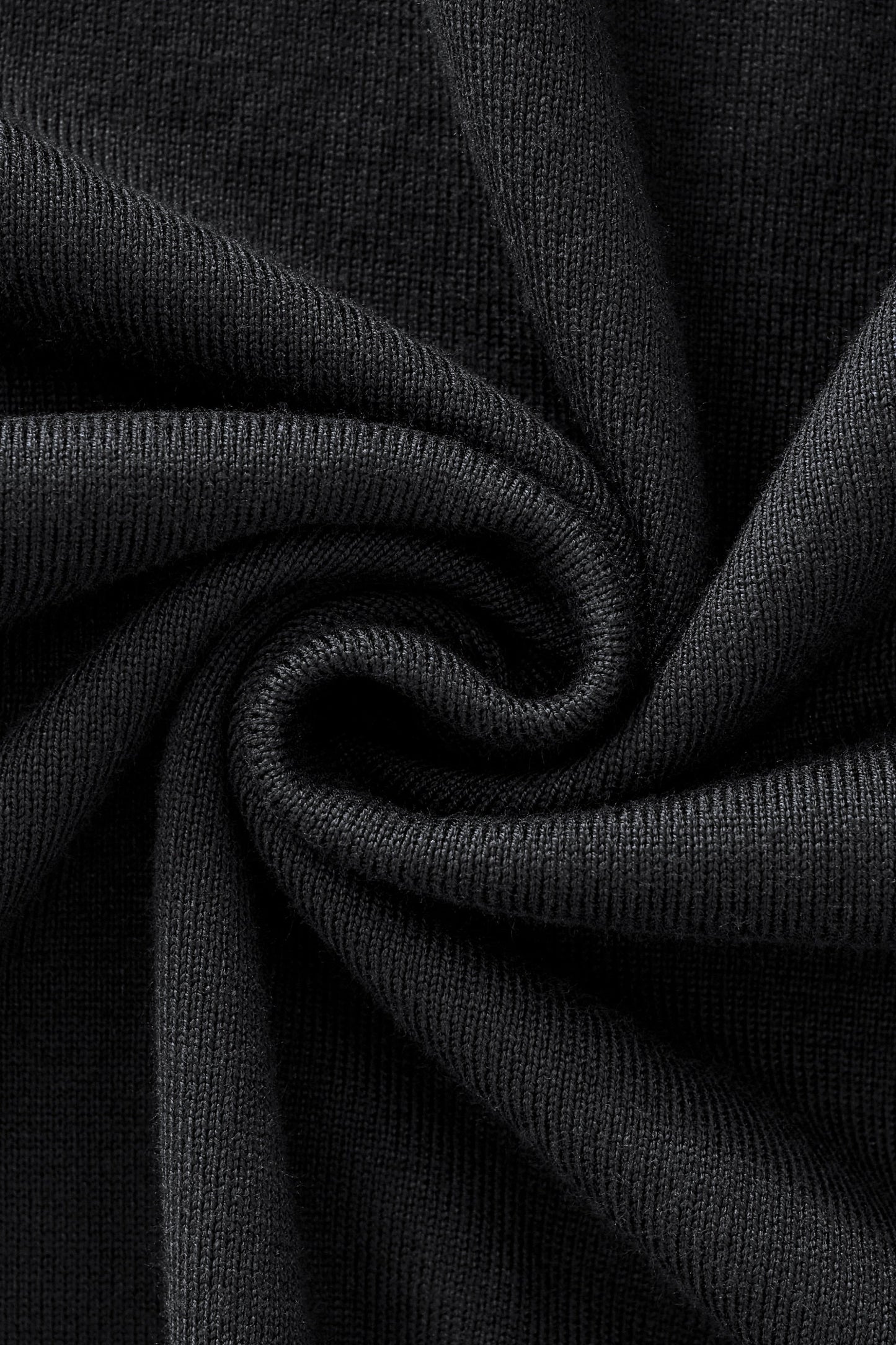 Halo Contrast Collar Knit LS BLACK