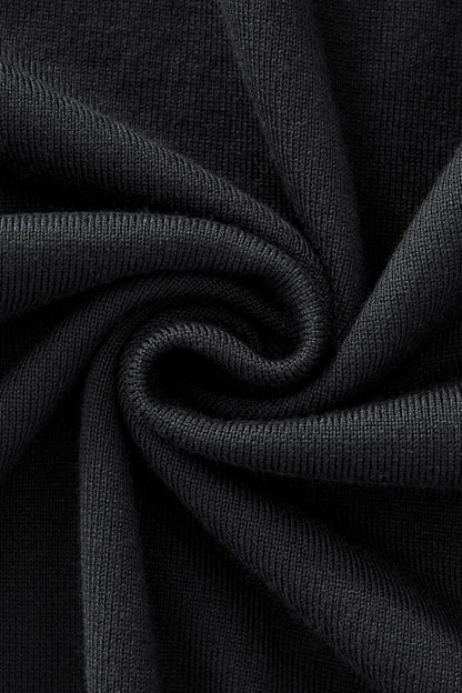 Halo Contrast Collar Knit LS BLACK
