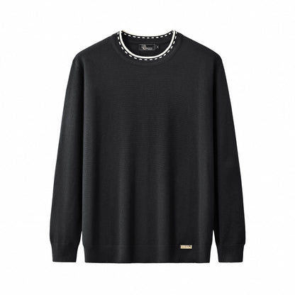 Axis Contrast Stitch Knit LS BLACK