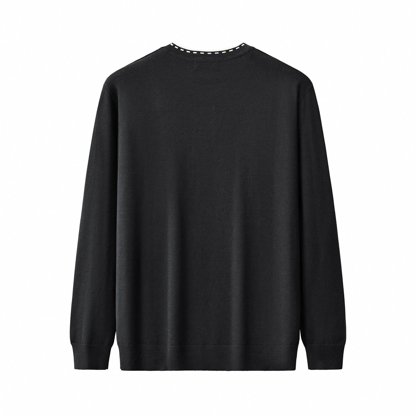 Axis Contrast Stitch Knit LS BLACK