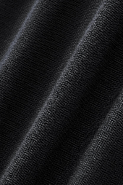 Axis Contrast Stitch Knit LS BLACK