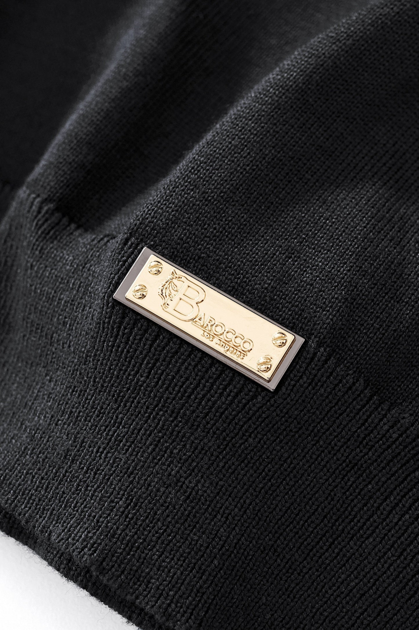 Axis Contrast Stitch Knit LS BLACK