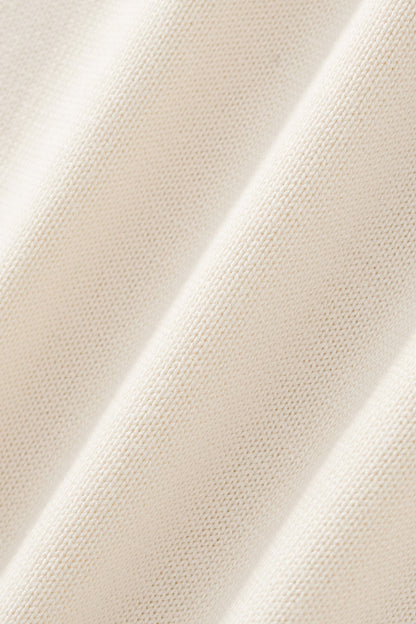 Axis Contrast Stitch Knit LS IVORY
