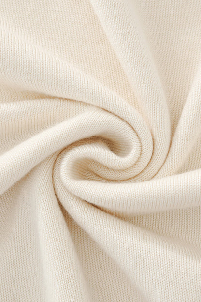 Axis Contrast Stitch Knit LS IVORY
