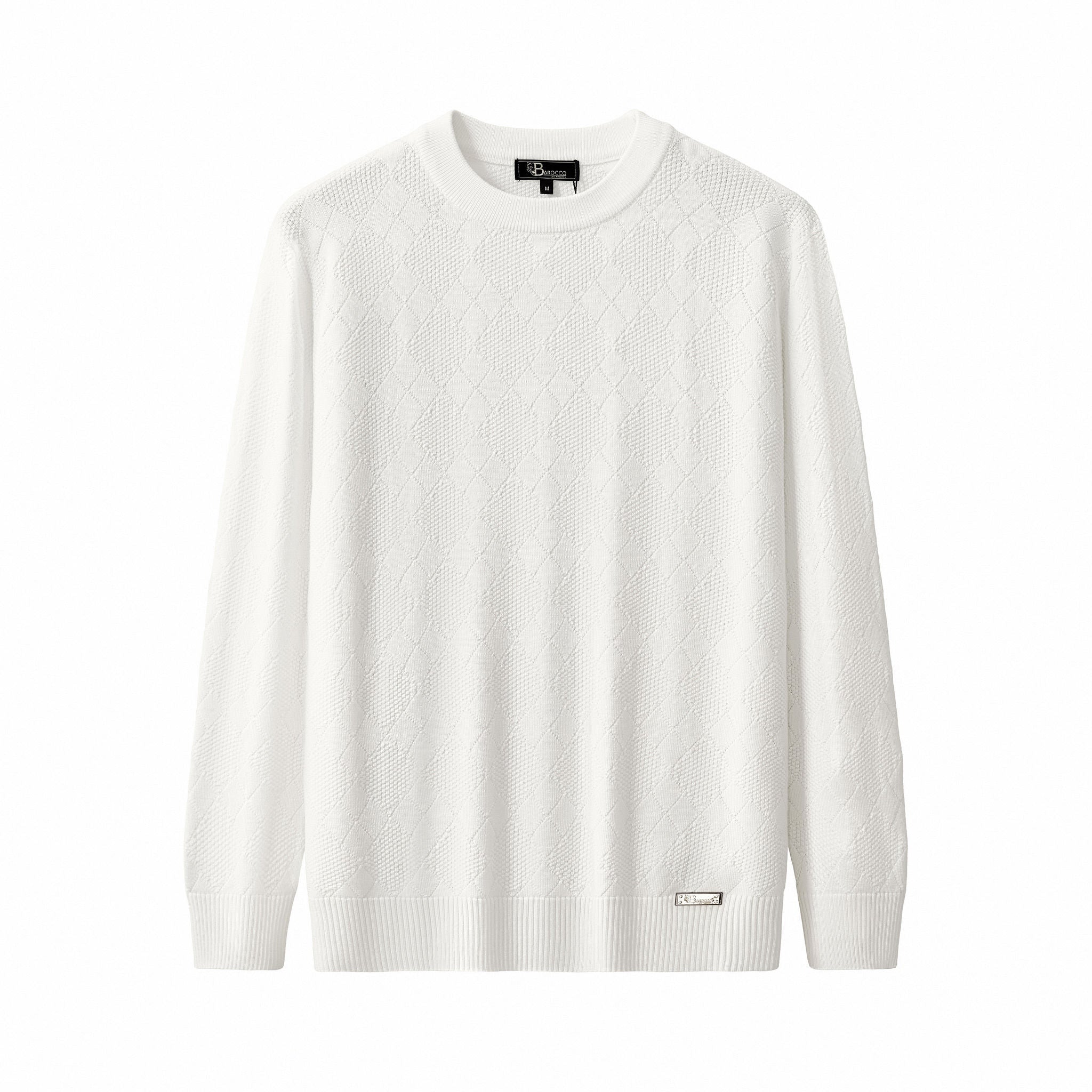 Textura Diamond Knit LS WHITE