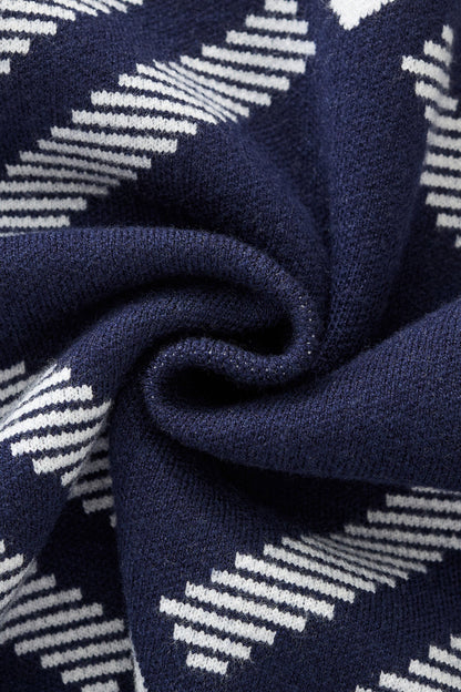 Paramount Lattice Knit LS NAVY