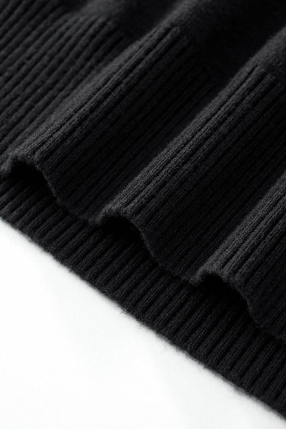 Monarch Tipped Collar Knit Polo LS BLACK