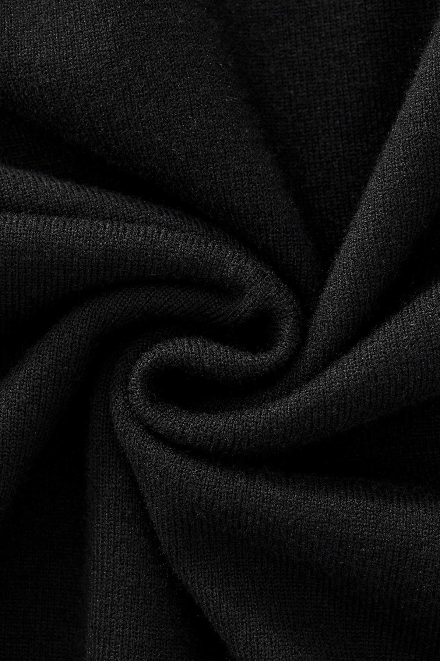 Monarch Tipped Collar Knit Polo LS BLACK