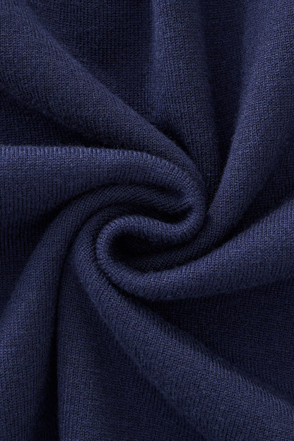 Monarch Tipped Collar Knit Polo LS NAVY