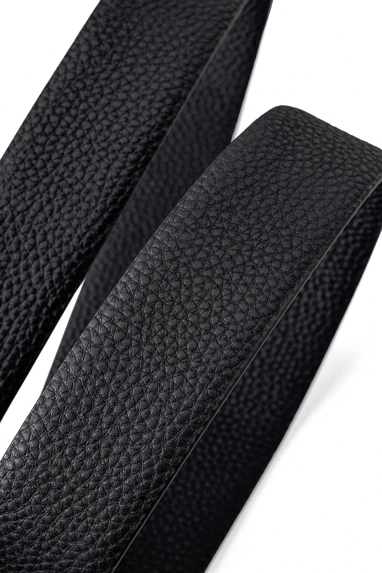 Pebbled Leather Lion Auto BKL Belt – Silver Ed. SILVER/BLACK