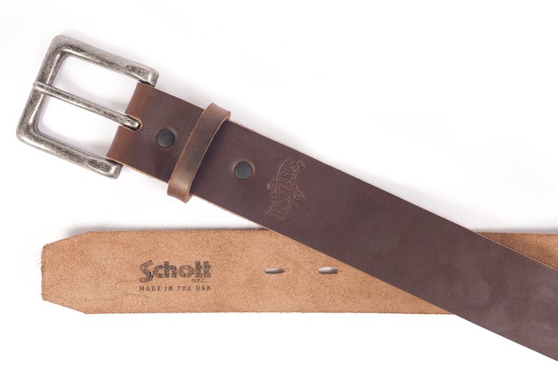 Schott Brown Horween Steerhide Leather Belt - Dudes Boutique