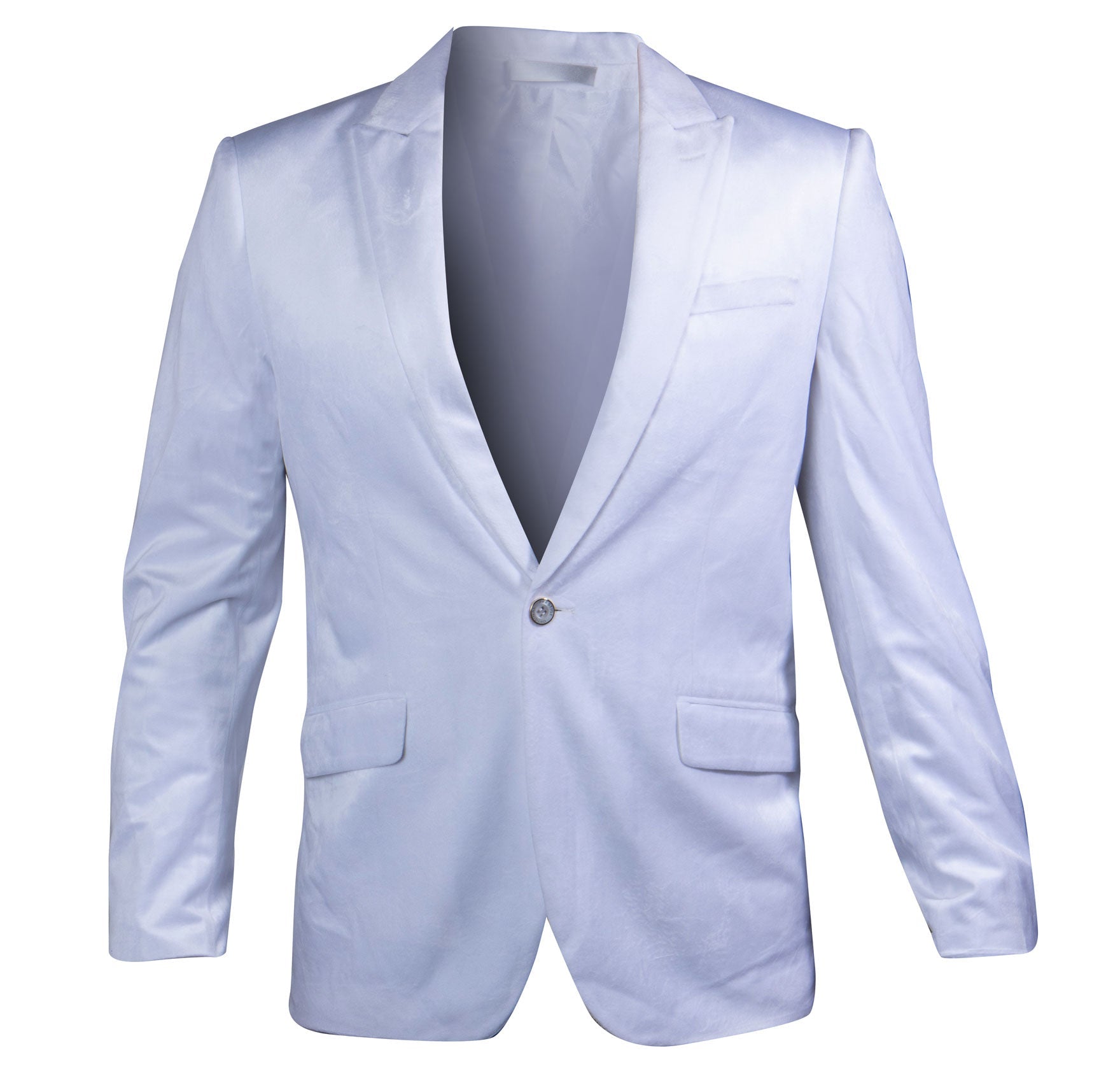 Prestige White Velour Single Breasted Blazer - Dudes Boutique