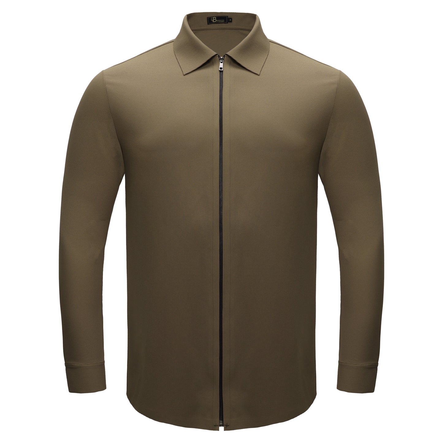 Zenith Zip Shirt KHAKI - Dudes Boutique