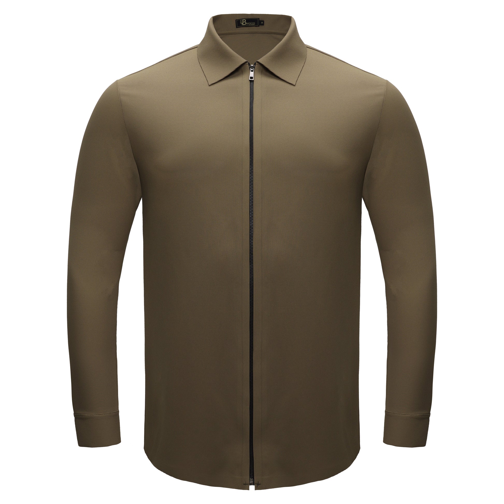 Zenith Zip Shirt KHAKI - Dudes Boutique