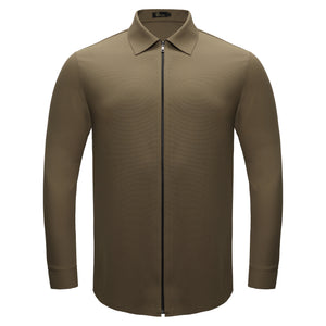 Zenith Zip Shirt KHAKI - Dudes Boutique