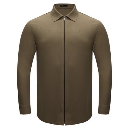 Zenith Zip Shirt KHAKI - Dudes Boutique