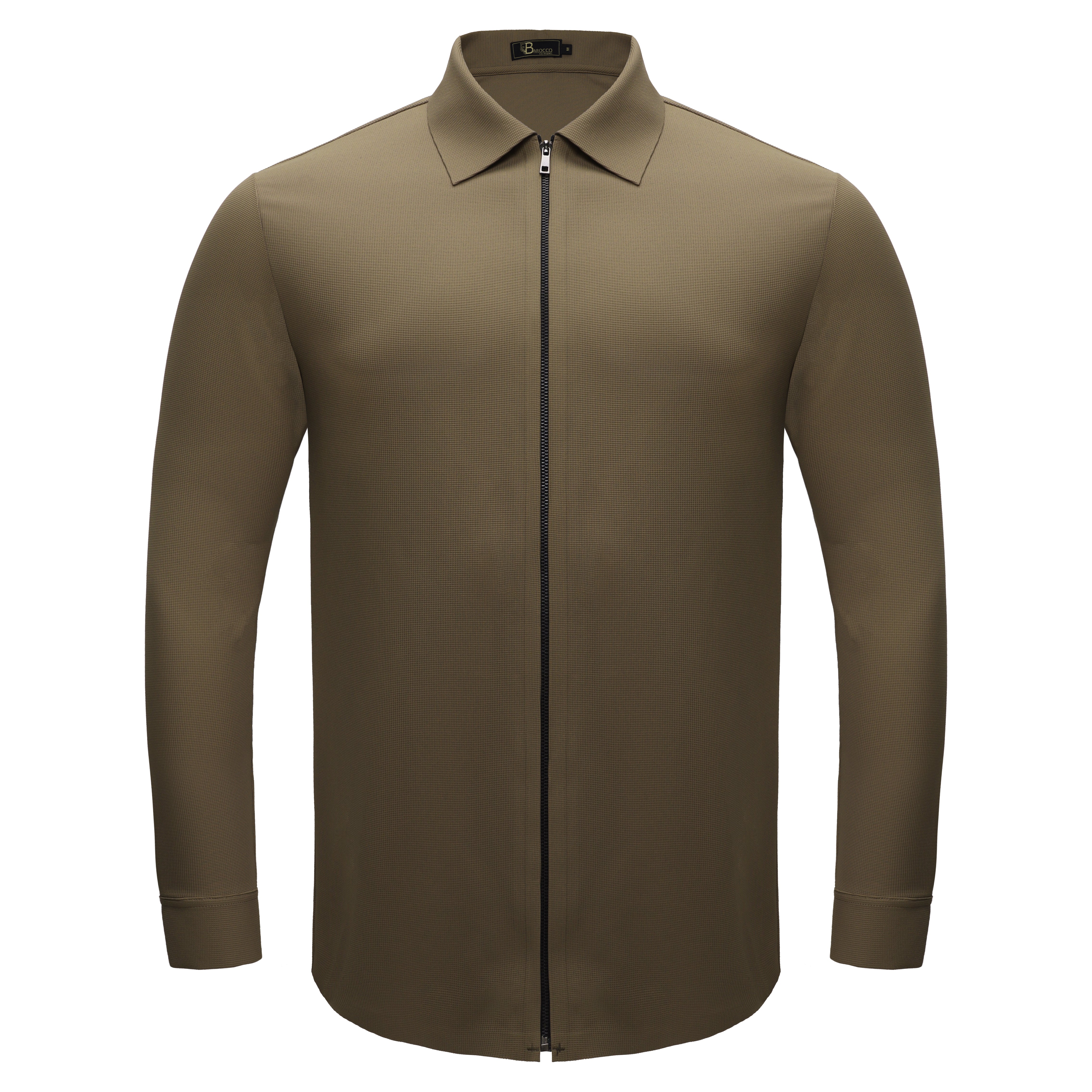Zenith Zip Shirt KHAKI - Dudes Boutique