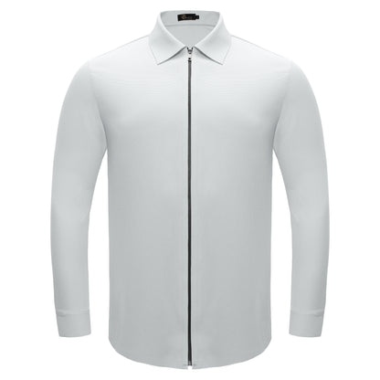 Zenith Zip Shirt WHITE - Dudes Boutique
