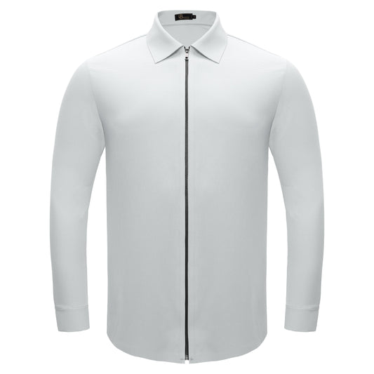 Zenith Zip Shirt WHITE - Dudes Boutique
