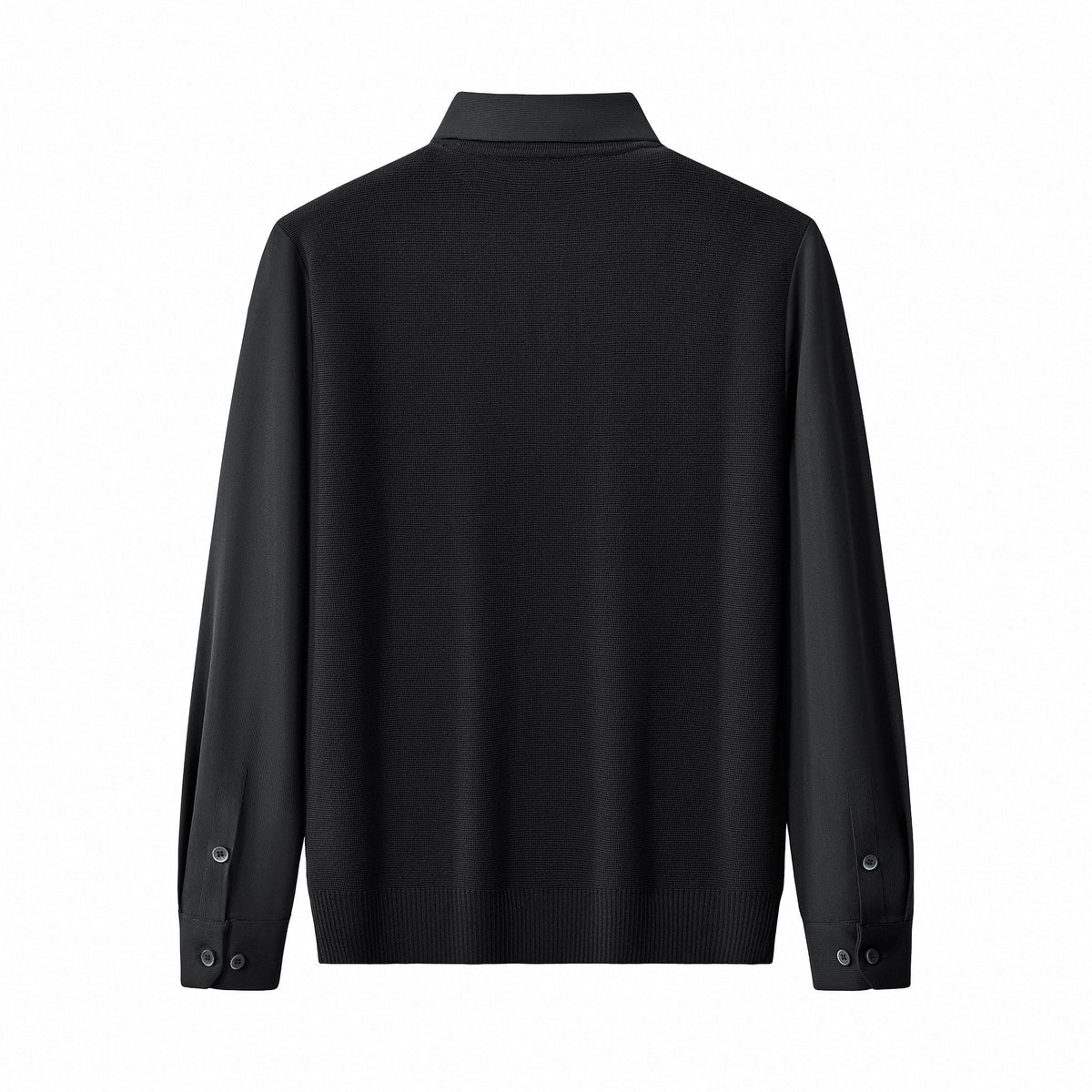 Lustre Knit LS Polo BLACK/BLACK