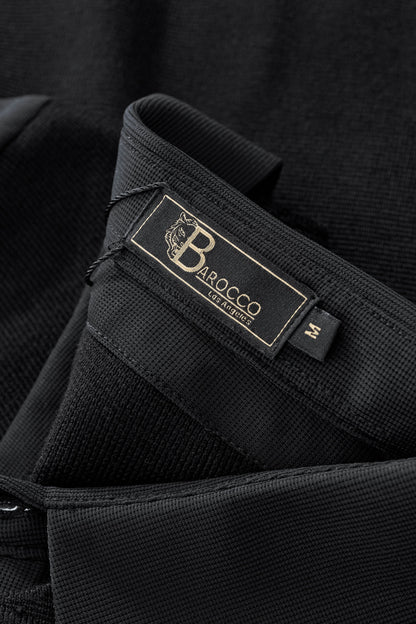 Lustre Knit LS Polo BLACK/BLACK