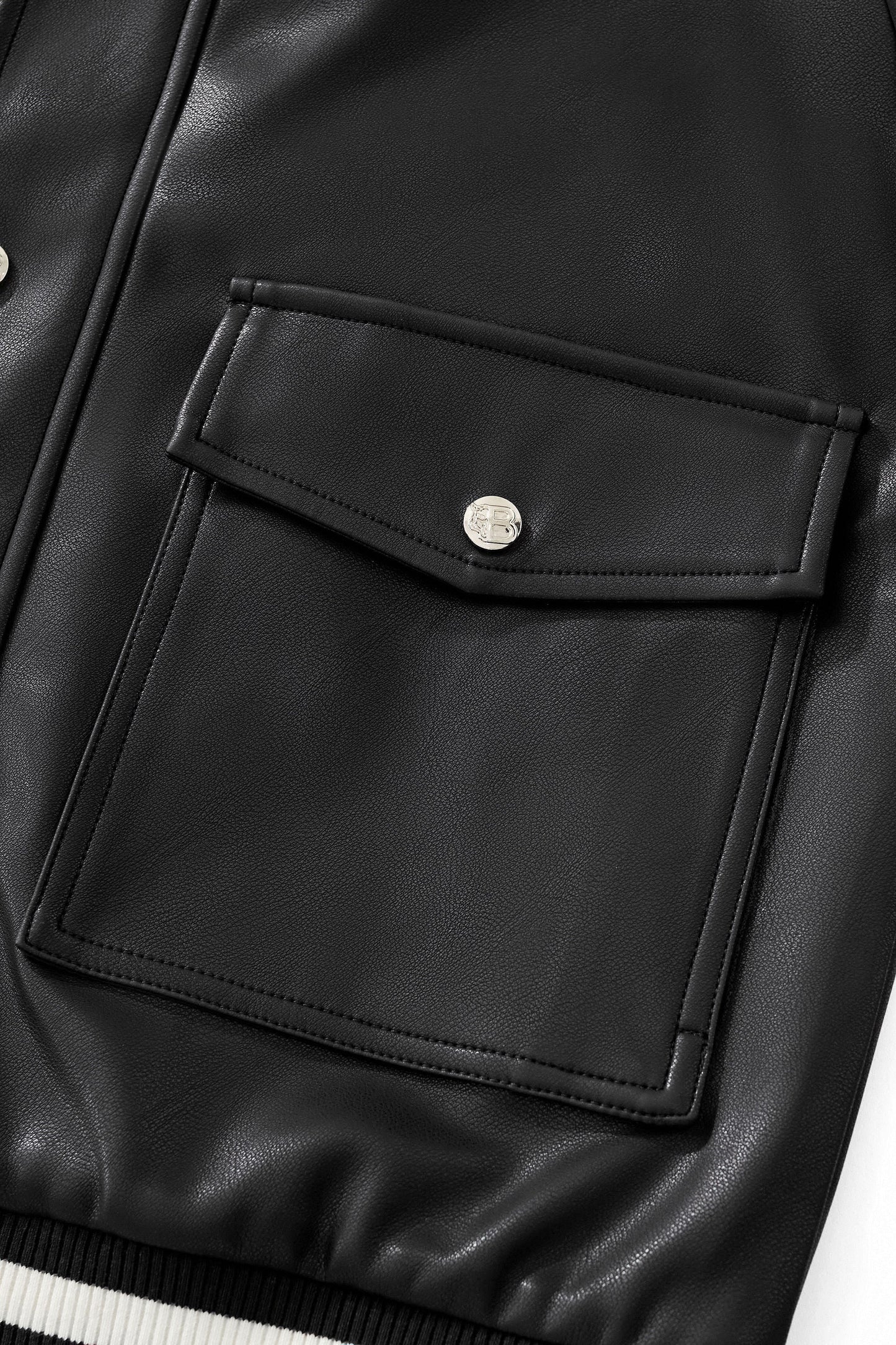 Prestige Varsity PU Jacket BLACK