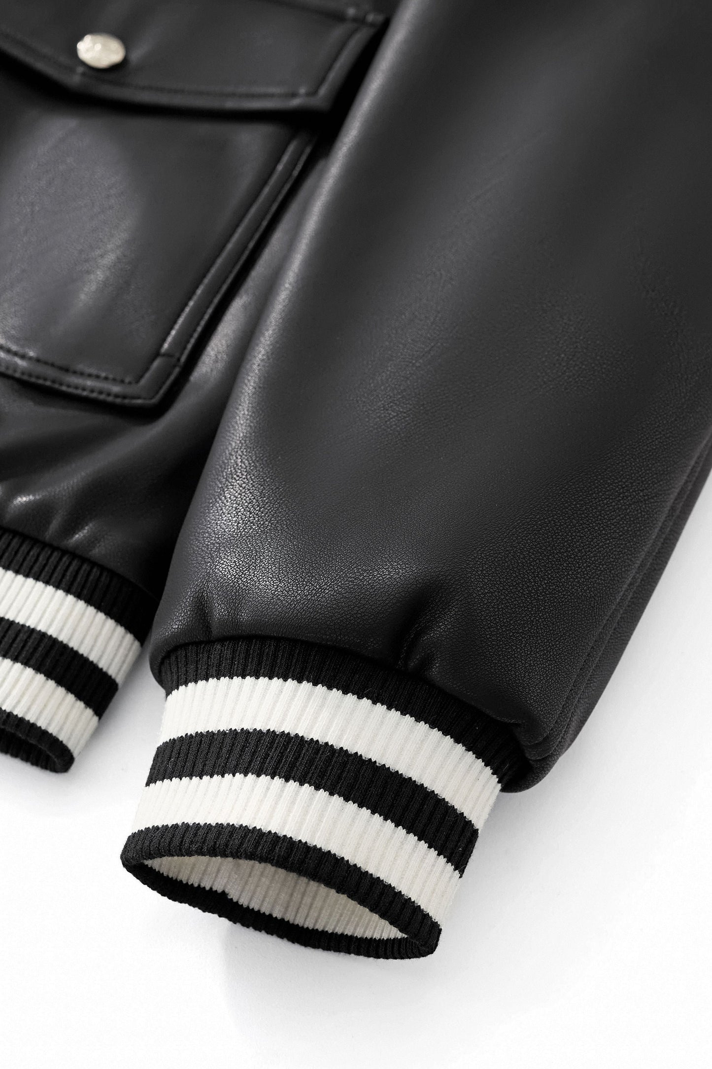 Prestige Varsity PU Jacket BLACK