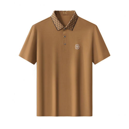 Monogram Trim Performance Polo - El baron KHAKI