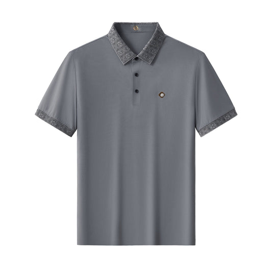Pattern Trim Performance Polo – El Baron GREY